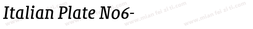 Italian Plate No6字体转换